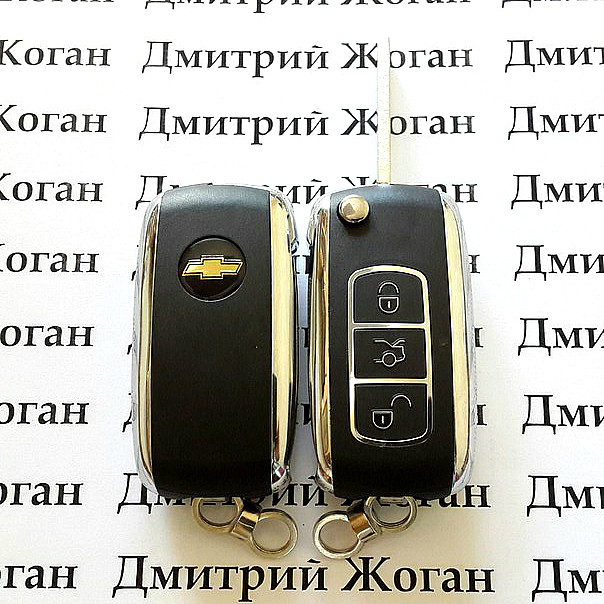 Выкидной ключ для Chevrolet Cruze (Шевролет Круз) 3 кнопки, лезвие HU100, ID46/433 MHZ - фото 1 - id-p279207906