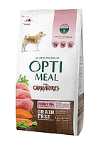 Optimeal Беззерновой сухой корм для взрослых собак всех пород - индейка и овощи 1.5 кг