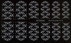 Наклейки для нігтів "Білі" NFM 008