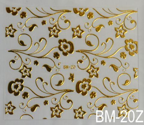 Наклейка для дизайну нігтів на клейовій основі "Золото" BM — 20Z