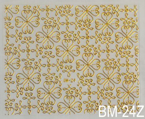Наклейка для дизайну нігтів на клейовій основі "Золото" BM — 24Z