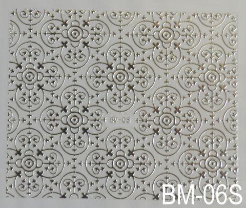 Наклейка для дизайну нігтів на клейовій основі "Срібло" BM — 06S