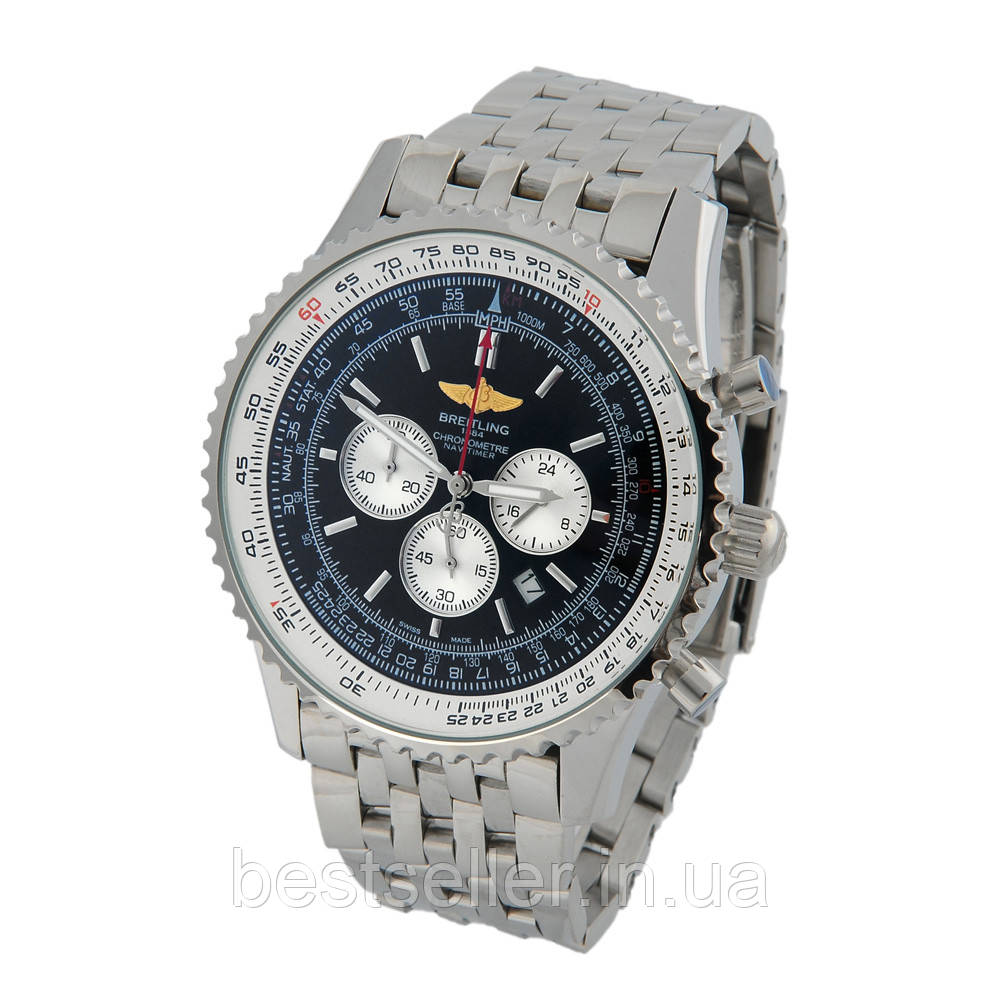 BREITLING NAVITIMER CHRONOGRAPH 45MM SILVER BLACK MIYOTA OS20. AAA