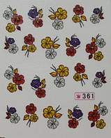 Наклейки на водній основі для дизайну нігтів No361