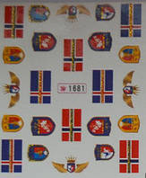 Наклейки на водній основі для дизайну нігтів No1681