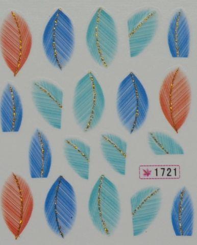 Наклейки на водній основі для дизайну нігтів No1721
