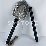 Багатофункціональна складна лопата для виживання в походах+складний ніж+мотузка, фото 3