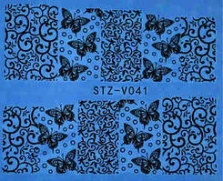 Наклейка водна для дизайну нігтів V041