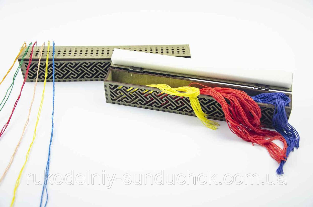 Органайзер для ниток ТМ Embroidery Craft Органайзер-шкатулка під процес (карпатська ялинка) 60 отворів OG-005, фото 1