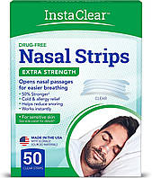 Смужки від хропіння InstaClear Extra-Strength Nasal Breathing Strips прозорі, 50 смужок