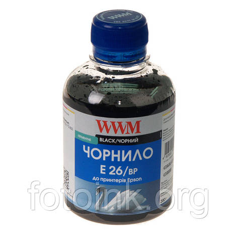 Чорнило WWM для Epson Expression Premium XP-600, XP-605, XP-700 200 г Black Пігментне (E26/BP), фото 1