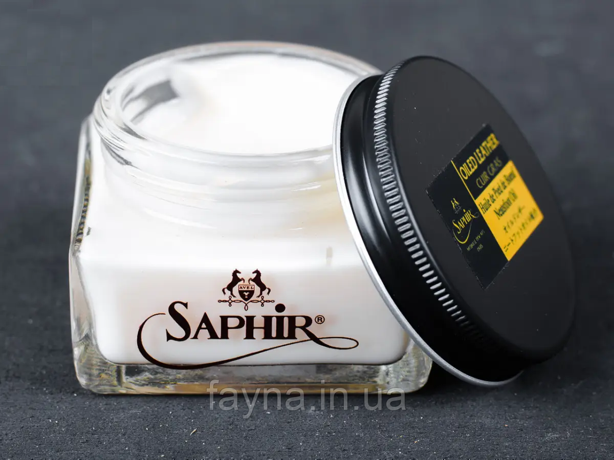 Безколірний крем для жированої шкіри Saphir Medaille D'or Oiled Leather Cuir Gras (75мл)