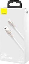 Кабель Baseus Cafule Metal Series Data Cable USB to Lightning 2.4A 1m CALJK-A02 White, фото 2