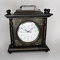 Настільний дерев'яний годинник SV ручної роботи 32х28х10 см Білий циферблат