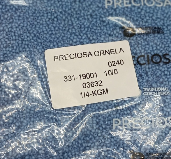 Бісер 10/0, No 03632 синій натуральний (уп.50 грамів)