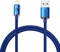 Кабель Baseus Crystal Shine Series Fast Charging Cable USB to Lightning 2.4A 1.2m CAJY000003 Blue
