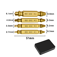 Набор инструментов SV для удаления сломанных болтов 4 шт в чехле