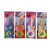 Гитара игрушечная, 4 цвета, на планшете, 26см, 5986A-3