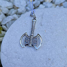 Срібний кулон "Подвійна Секіра Перуна" 925° проби із чорнінням | Слов ...