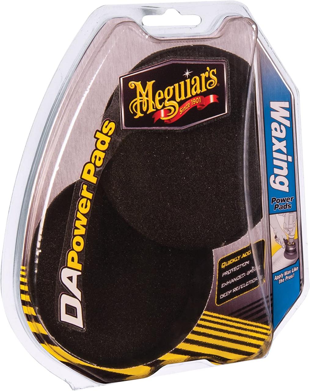 Набір м'яких кругів для нанесення воску - Meguiar's DA Waxing Power Pads 90 мм. 2 шт. чорний (G3509INT)