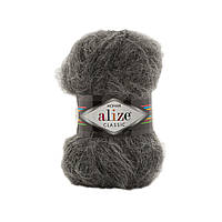 Alize MOHAIR CLASSIC NEW (Мохер Класік) № 196 сірий (Пряжа мохер, нитки для в'язання)