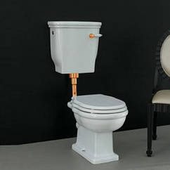 Класичний унітаз з бачком на золотій трубі Hermitage Artceram HEV002