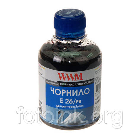 Чорнила WWM для Epson XP-600, XP-605, XP-700, 200г Photo Black, Водорозчинні E26/PB, фото 1