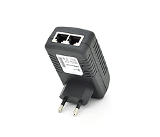 POE инжектор RITAR RT-PIN-24/12EU, 24V 0,5A (12Вт) с портами Ethernet 10/100Мбит/с, EU PLUG