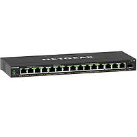 Комутатор NETGEAR GS316EP 15x1GE PoE+ (180 Вт), 1xSFP, керований