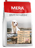 Сухой корм для щенков и кормящих собак с индейкой и рисом MERA pure sensitive Puppy turkey & rice 4 кг