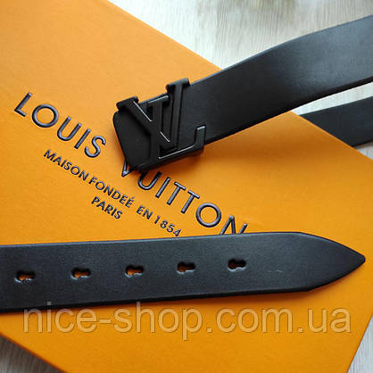 Ремінь Louis Vuitton шкіряний чорний, фото 4