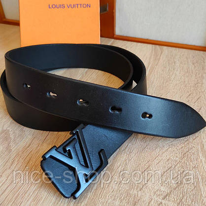 Ремінь Louis Vuitton шкіряний чорний, фото 5