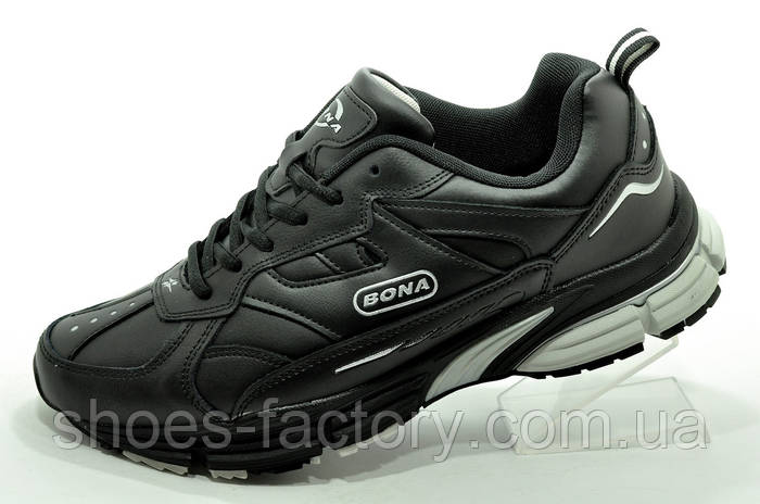 Кроссовки кожаные Bona мужские Бона черные (ID#1692439226), цена: 1589 ...