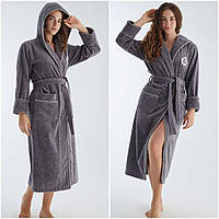 Бамбуковий халат домашній, банний довгий жіночий натуральний халат, розмір M, L/XL, Nusa