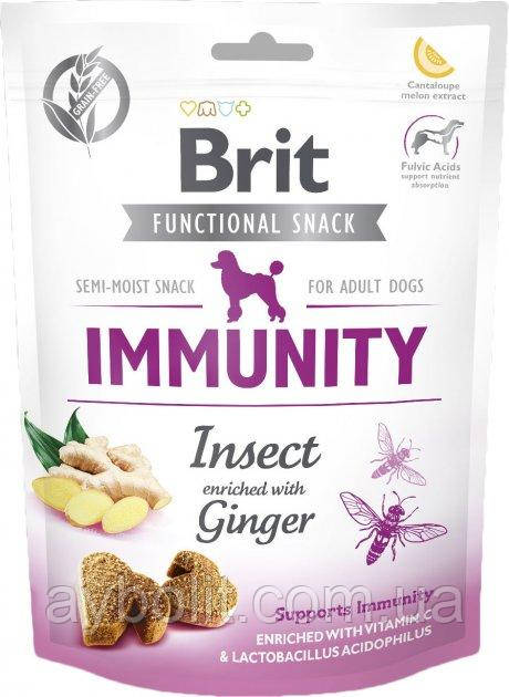 Ласощі для собак Brit Care Immunity комахи з імбиром 150 г