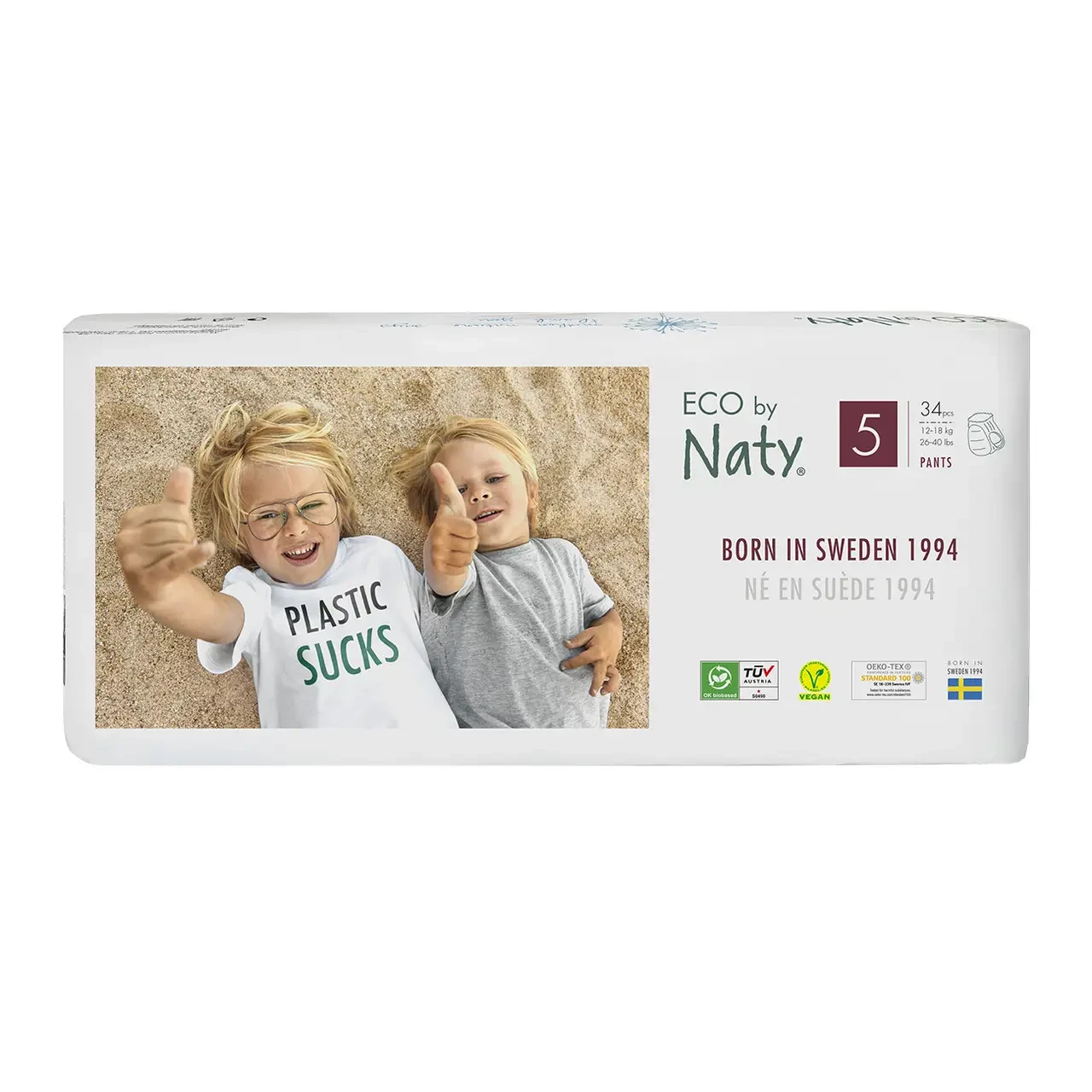 Підгузки-трусики дитячі ECO BY NATY Розмір 5 (від 12 до 18 кг), 34шт. в упаковці