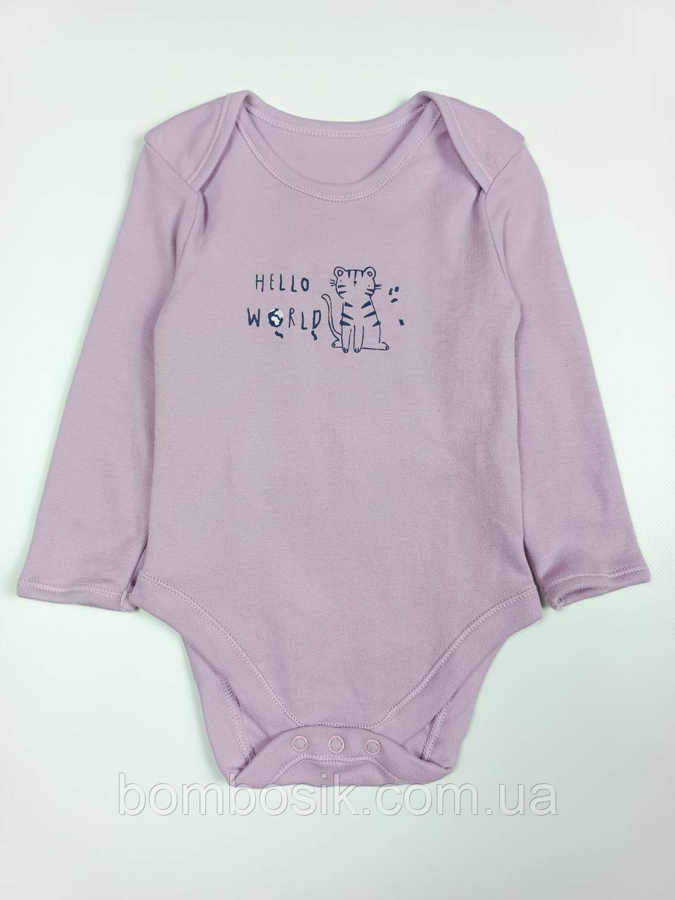 Бодік з довгим рукавом для дівчинки George, 0-3м (56-62см), фото 1