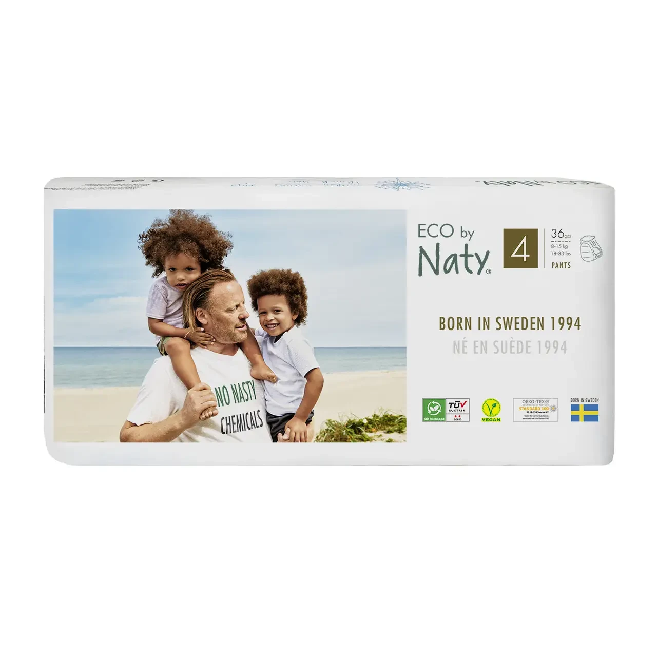 Підгузки-трусики дитячі ECO BY NATY Розмір 4 (від 8 до 15 кг), 36шт. в упаковці