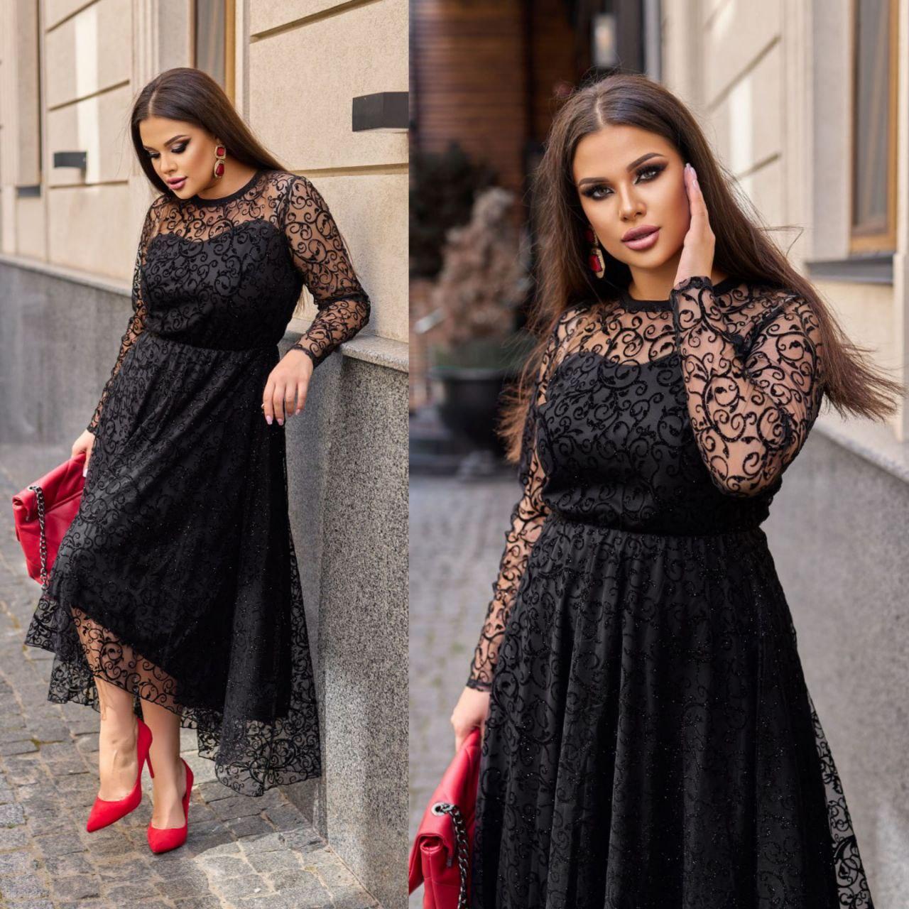 Вечірнє жіноче плаття чорне (4 кольори) ЛБ/-509780