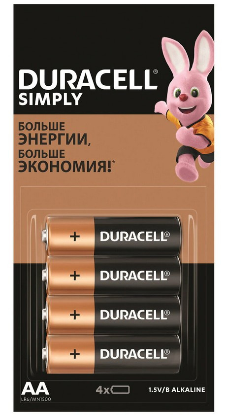 Батарейки Duracell Simply AA/LR6/MN1500 (4шт.)