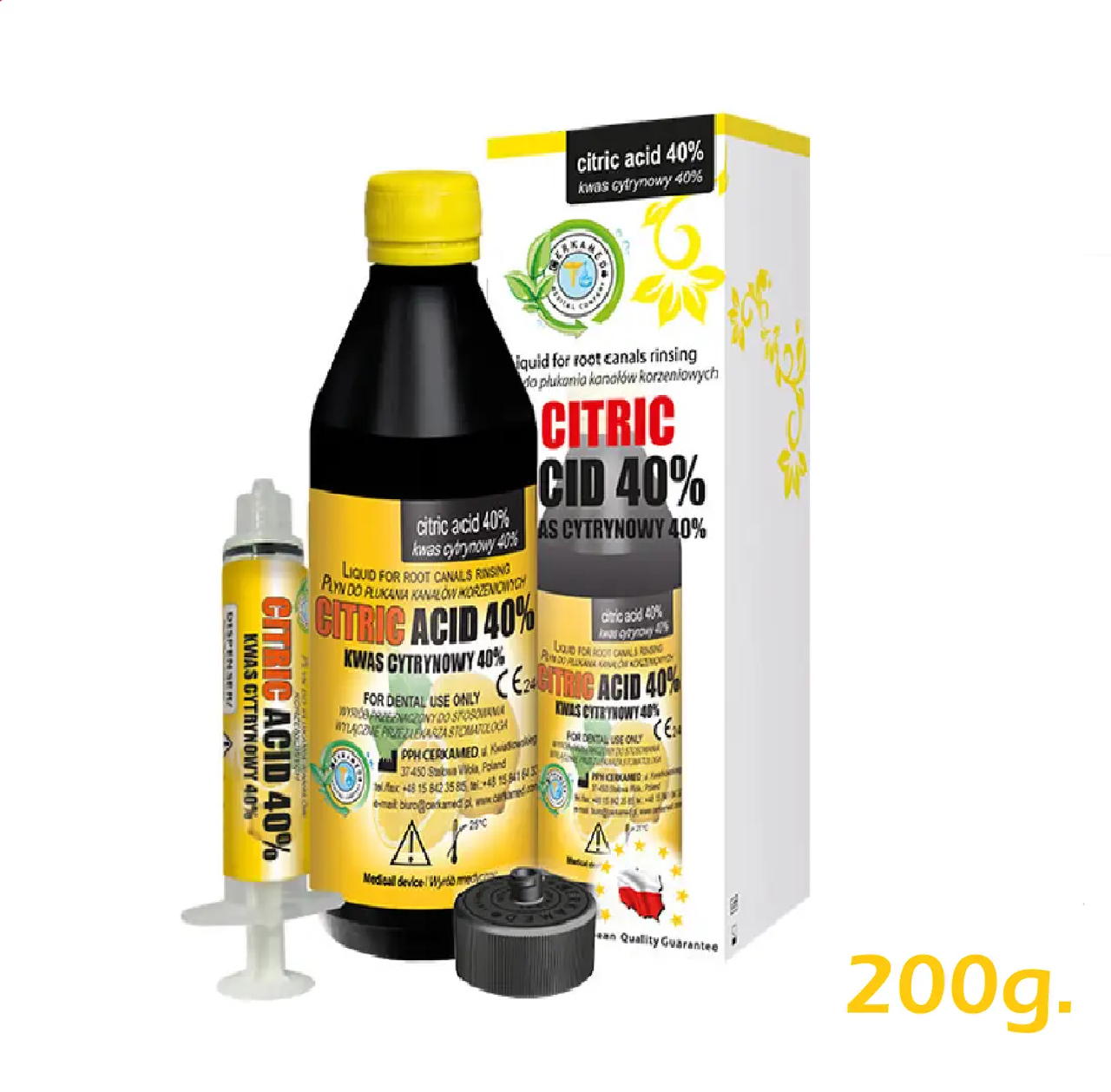 CITRIC ACID Лимонна кислота 40% Cerkamed, 200г