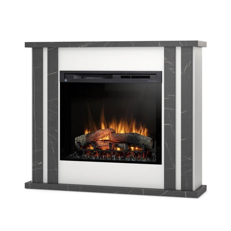 Електрокамін Kelso з 28-дюймовою вставкою Білий матовий / Чорний мармур, фото 1