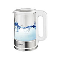 Чайник електричний скляний з терморегулятором Mesko MS 1301w білий (SHiz13797)