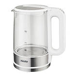 Чайник електричний скляний з терморегулятором Mesko MS 1301w білий (SHiz13797), фото 2