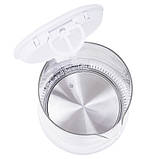 Чайник електричний скляний з терморегулятором Mesko MS 1301w білий (SHiz13797), фото 4