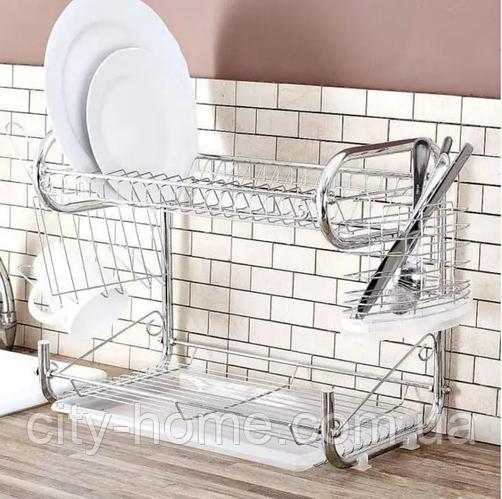Сушилка для посуды Edenberg EB-2108 двухъярусная с поддоном, цена 680 ...