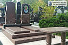 Подвійний пам'ятник з червоного граніту № 1199, фото 5