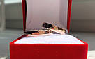 Обручки із золотими пластинами класичні "Узи кохання" весільні каблучки срібні, фото 4