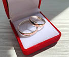 Обручки із золотими пластинами класичні "Узи кохання" весільні каблучки срібні, фото 5
