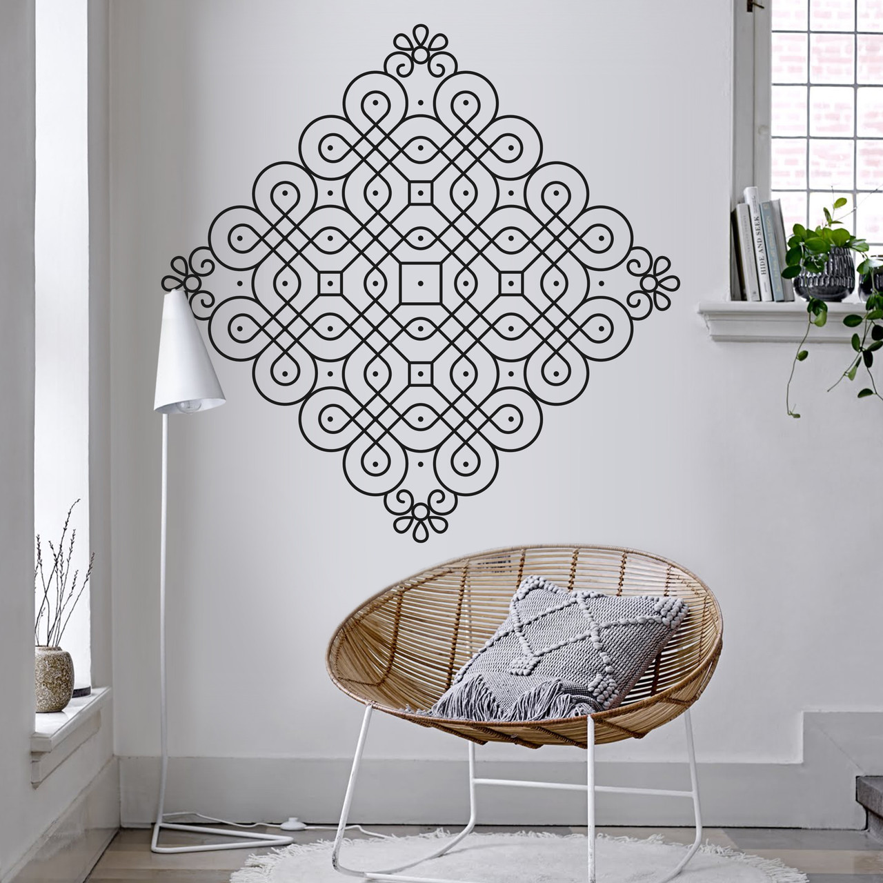 Інтер'єрна наклейка на стіну Колам Чорний Oracal розмір 76х76см 02, фото 1